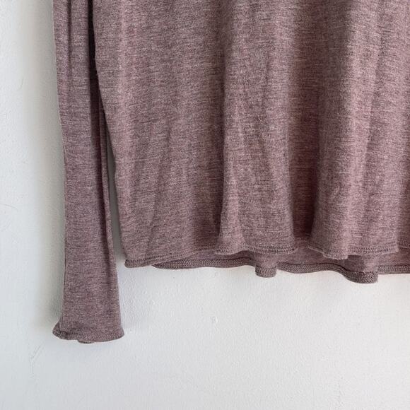 Wilfred heathered soft gather shoulder basic long sleeve scoop neck tshirt sz S - Picture 3 of 6